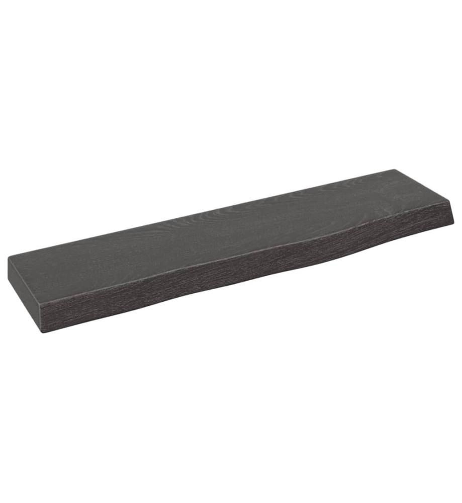 Étagère murale gris foncé 40x10x2 cm bois chêne massif traité