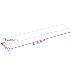 Étagère murale marron clair 100x20x6cm bois chêne massif traité