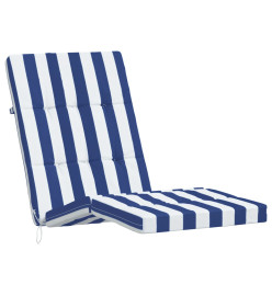 Coussins de chaise longue lot de 2 rayures bleu/blanc