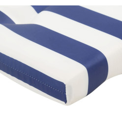 Coussins de chaise longue lot de 2 rayures bleu/blanc