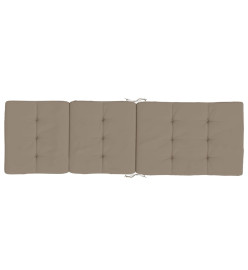 Coussins de chaise longue lot de 2 taupe tissu oxford