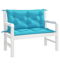 Coussins de banc de jardin lot de 2 turquoise 100x50x7 cm tissu