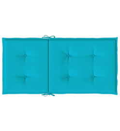 Coussins de chaise à dossier bas 6 pcs turquoise tissu