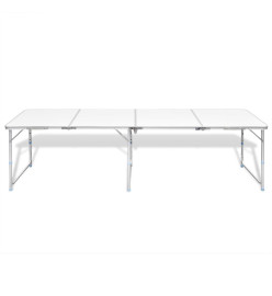 Table pliante de camping en aluminium avec hauteur ajustable