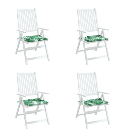 Coussins de chaise lot de 4 motif de feuilles 40x40x3 cm tissu