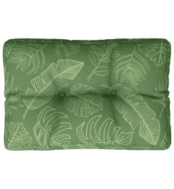 Coussin de palette motif de feuilles 50x40x12 cm tissu