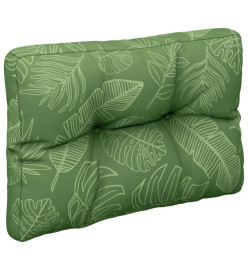 Coussin de palette motif de feuilles 50x40x12 cm tissu