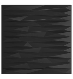 Panneaux muraux 48 pcs noir 50x50 cm EPS 12 m² pierre