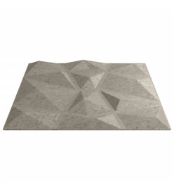 Panneaux muraux 48 pcs gris béton 50x50 cm EPS 12 m² losange