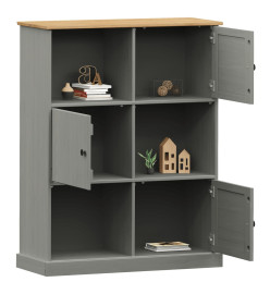 Bibliothèque VIGO gris 90x35x114,5 cm bois massif de pin