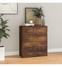 Buffet avec 4 tiroirs 60x30,5x71 cm Chêne fumé
