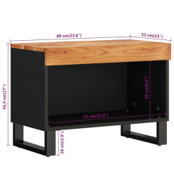 Meuble TV 60x33x43,5 cm bois d'acacia massif