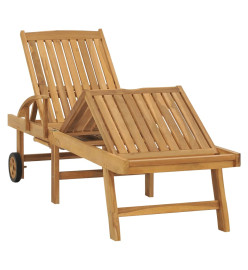Chaise longue avec table Bois de teck solide