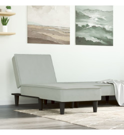 Chaise longue gris clair velours