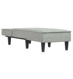 Chaise longue gris clair velours