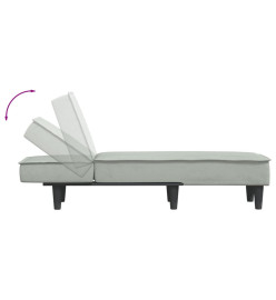 Chaise longue gris clair velours