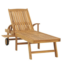 Chaise longue avec table Bois de teck solide