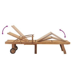 Chaise longue avec table Bois de teck solide