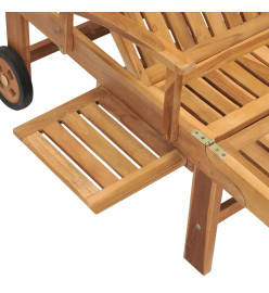 Chaise longue avec table Bois de teck solide