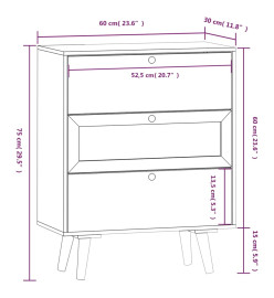 Buffet avec tiroirs 60x30x75 cm bois d'ingénierie