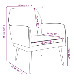 Fauteuil Gris clair 62x79x79 cm Velours