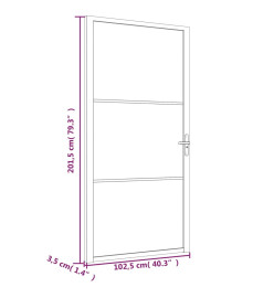 Porte intérieure 102,5x201,5 cm Noir Verre ESG et aluminium