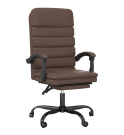 Fauteuil de massage inclinable de bureau Marron Similicuir