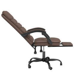 Fauteuil de massage inclinable de bureau Marron Similicuir