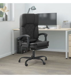 Fauteuil de massage inclinable de bureau Noir Similicuir