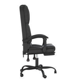 Fauteuil de massage inclinable de bureau Noir Similicuir