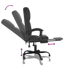 Fauteuil de massage inclinable de bureau Noir Similicuir