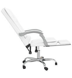 Fauteuil de massage inclinable de bureau Blanc Similicuir