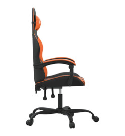 Chaise de jeu pivotante Noir et orange Similicuir