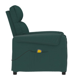 Fauteuil de massage Vert foncé Tissu