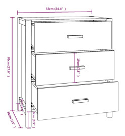 Buffet Blanc 62x38x70 cm Bois d'ingénierie