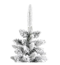 Sapin de Noël artificiel mince avec neige floquée 240 cm PVC/PE