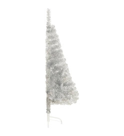 Demi sapin de Noël artificiel avec support Argenté 120 cm PVC