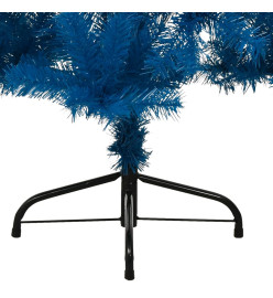 Demi sapin de Noël artificiel avec support Bleu 150 cm PVC