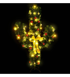 Cactus de Noël avec support et LED Vert 210 cm PVC