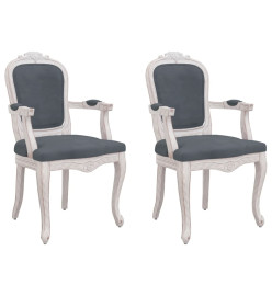 Chaises à manger 2 pcs gris foncé 62x59,5x100,5 cm velours