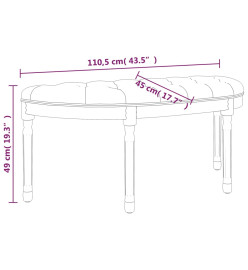 Banc Noir 110,5x45x49 cm Velours