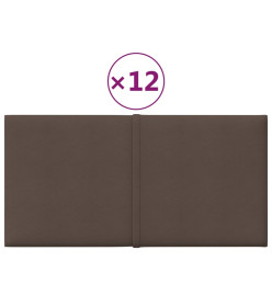 Panneaux muraux 12 pcs Taupe 30x15 cm Tissu 0,54 m²