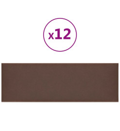 Panneaux muraux 12 pcs Marron 90x30 cm Similicuir 3,24 m²