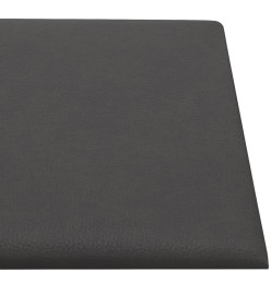 Panneaux muraux 12 pcs Gris 90x15 cm Similicuir 1,62 m²