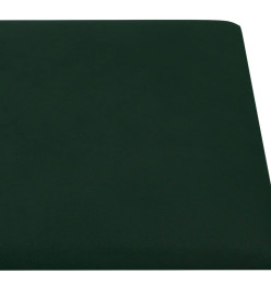 Panneaux muraux 12 pcs Vert foncé 60x30 cm Velours 2,16 m²