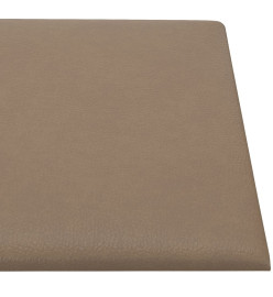 Panneaux muraux 12 pcs Cappuccino 30x15 cm Similicuir 0,54 m²