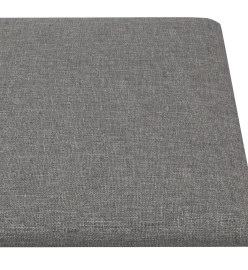 Panneaux muraux 12 pcs Gris clair 30x15 cm Tissu 0,54 m²