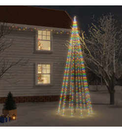 Sapin de Noël avec piquet 732 LED Colorées 500 cm