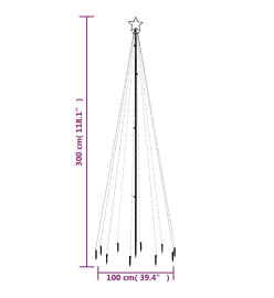 Sapin de Noël avec piquet Bleu 310 LED 300 cm