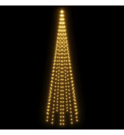 Sapin de Noël sur mât de drapeau 310 LED Blanc chaud 300 cm